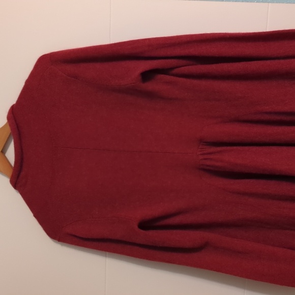 Claudia Nichole Red Maroon Cashmere Open Front Asymmetrical Fall Boho Cardigan S - Picture 4 of 5